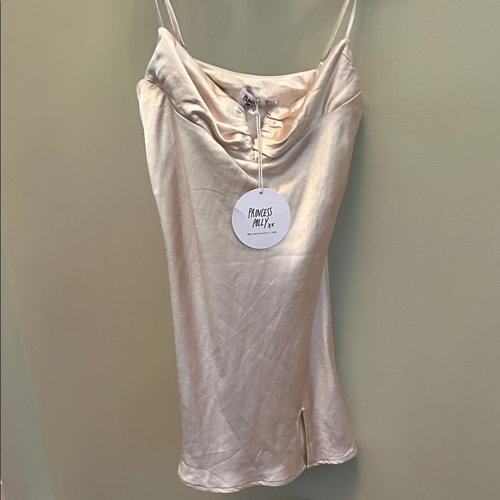 Princess Polly Cream Satin Cowl Neck Camisole